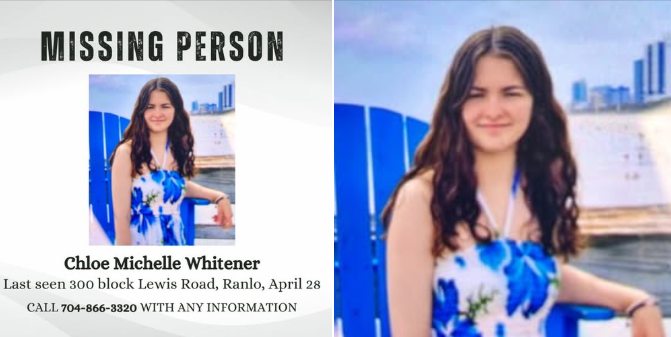 Urgent Search Underway for Missing Teen Chloe Michelle Whitener in Ranlo, North Carolina