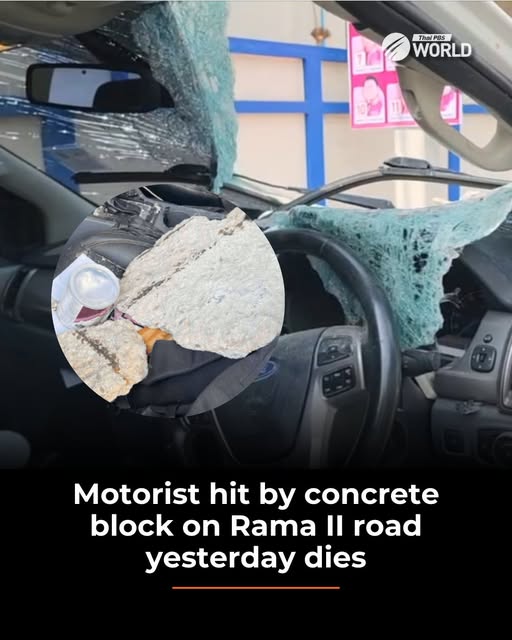 Tragedy on Rama II Road: Motorist Dies After Cement Block Falls From Elevated Expressway Construction Site