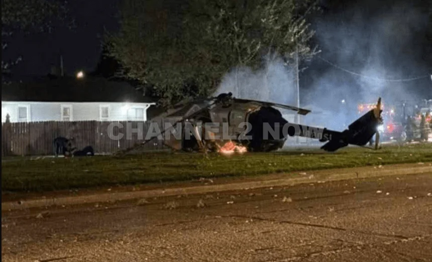 HARTFORD, IL — ARCH Air Medical Helicopter Crashes and Catches Fire During Nighttime Training Exercise