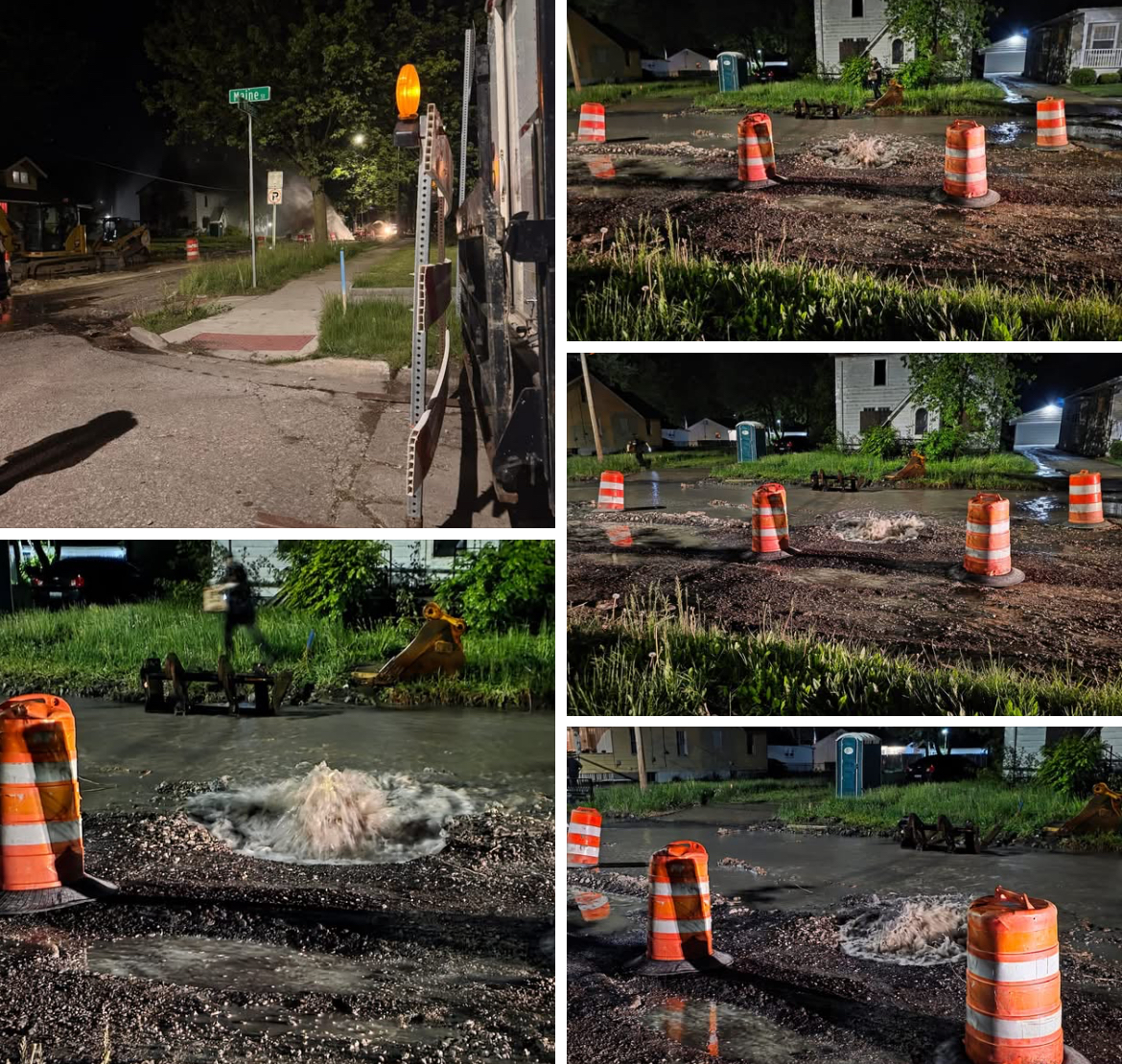 Major Water Main Break Floods Wheeler Street in Saginaw: Streets Closed, Homes Impacted, Emergency Crews Respond
